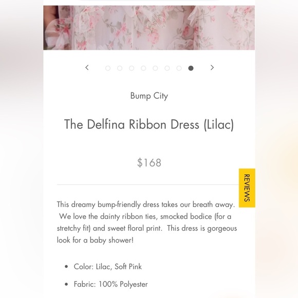 The Delfina Ribbon Dress in a Soft Petal Pink Floral Maternity Occasion Dress 3X - Picture 9 of 16